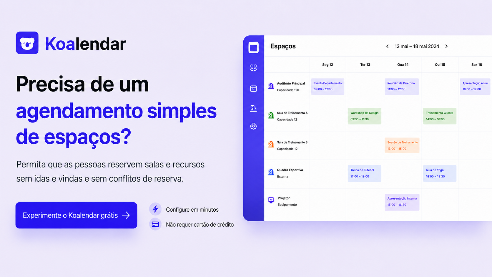 Software de reserva de instalações Koalendar